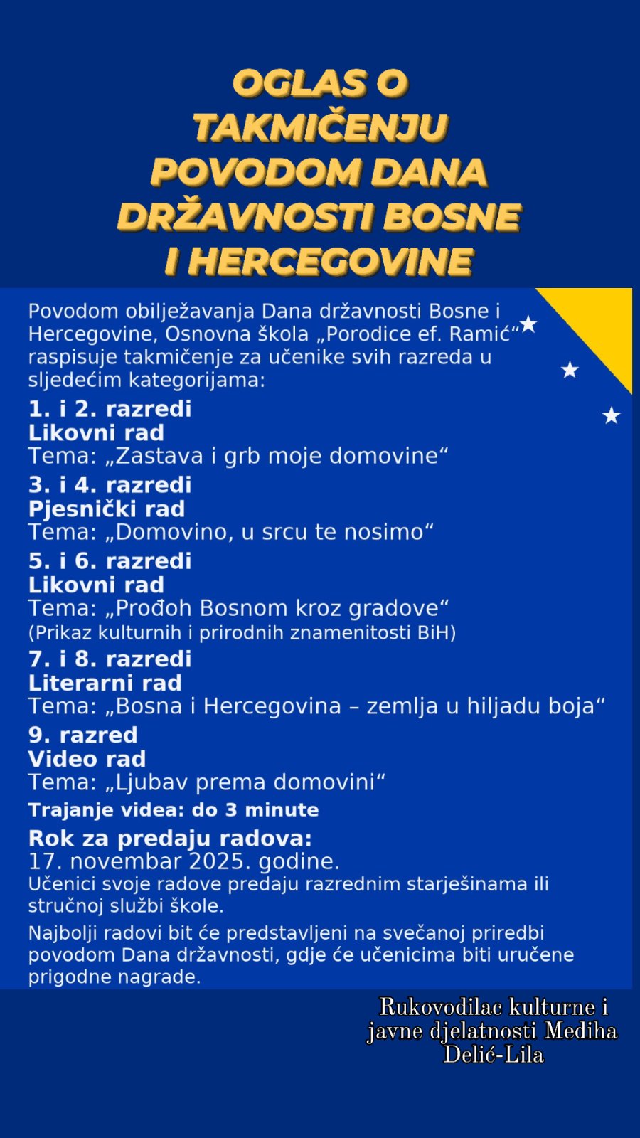 Takmičenje povodom Dana državnosti BiH